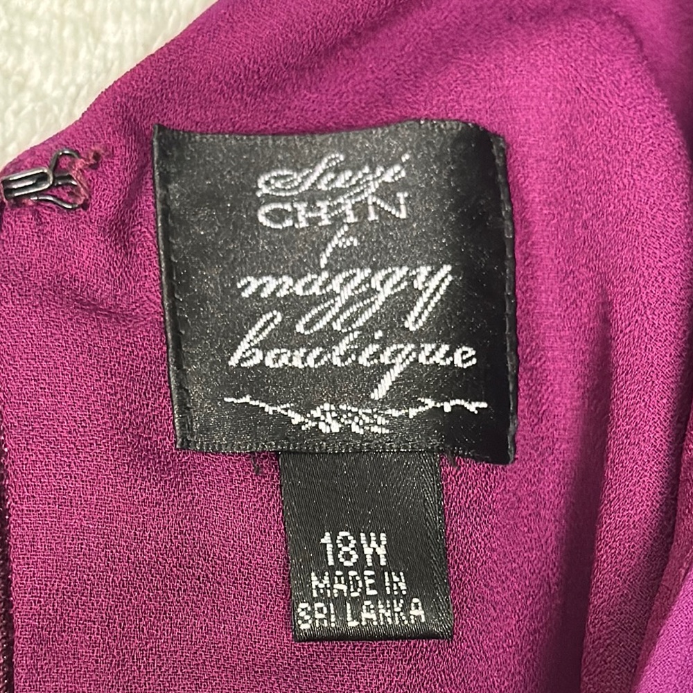 Suzi Chin for Maggy Boutique Purple Drape Front Dress Size. 18W - Picture 7 of 10